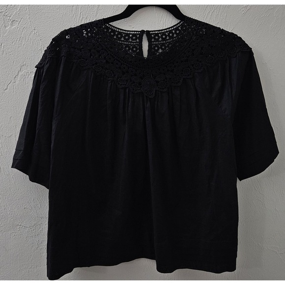 J. Crew Tops - *NEW* J. Crew Womens Blouse/Top Size XXS Black Style AM622 Crochet Lightweight